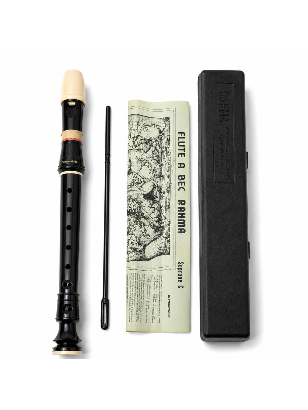 Rahma Conservatoire Soprane N2 Baroque Recorder Flute w/ Case Cleaning Rod